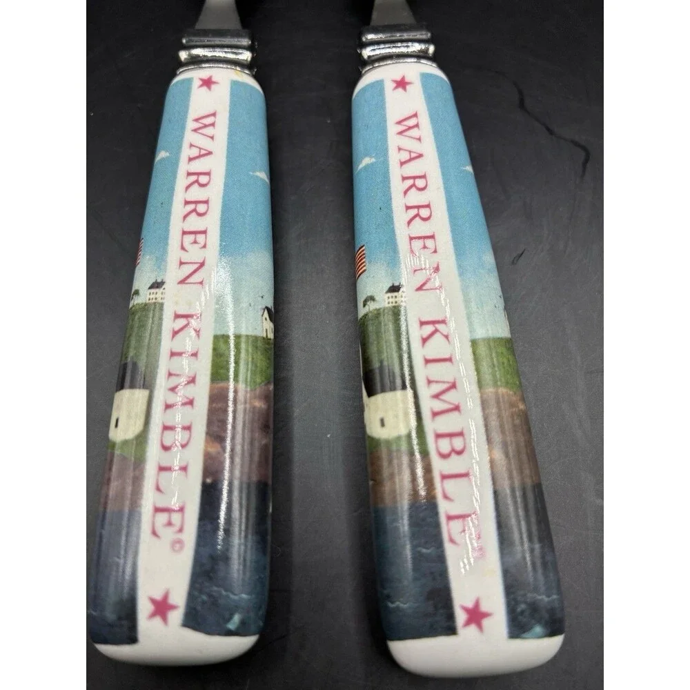 Lighthouse/Sailboat Ceramic Spreader Knives by Warren Kimble Coastal Breeze 2